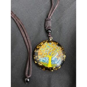 Adjustable orgonite or orgone‎ pendant necklace a "tree of life" design